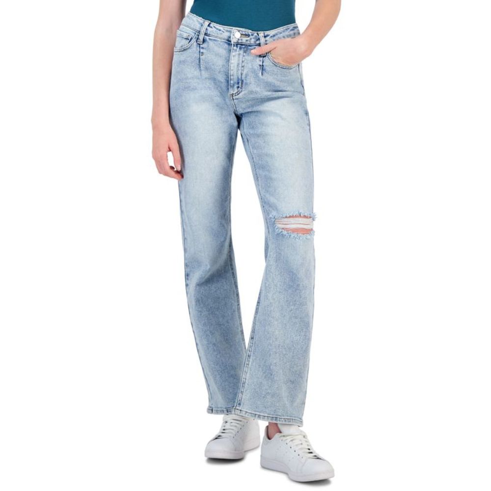 Juniors' High-Rise Relaxed Flare Jeans